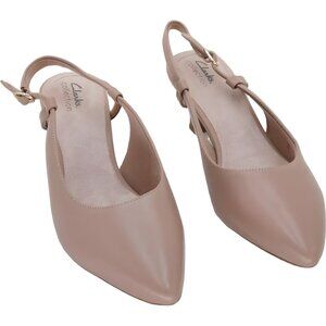 Clarks Kepley Lane Slingback Kitten Heel Pumps Warm Beige Women's US 10W